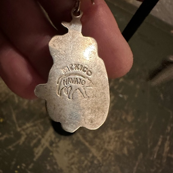 Vintage Native American-Navajo Turquoise & Sterling Silver Peyote Bird Earrings - Picture 4 of 5